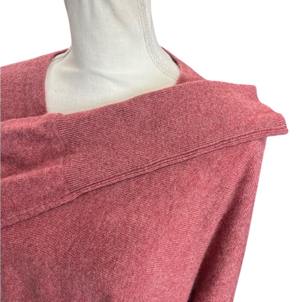 Garnet Hill 100% Cashmere V-Neck Sweater Rosewood Pink Small Soft Luxury Knit - Picture 6 of 10